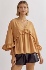 Sundial Ruffle Babydoll top