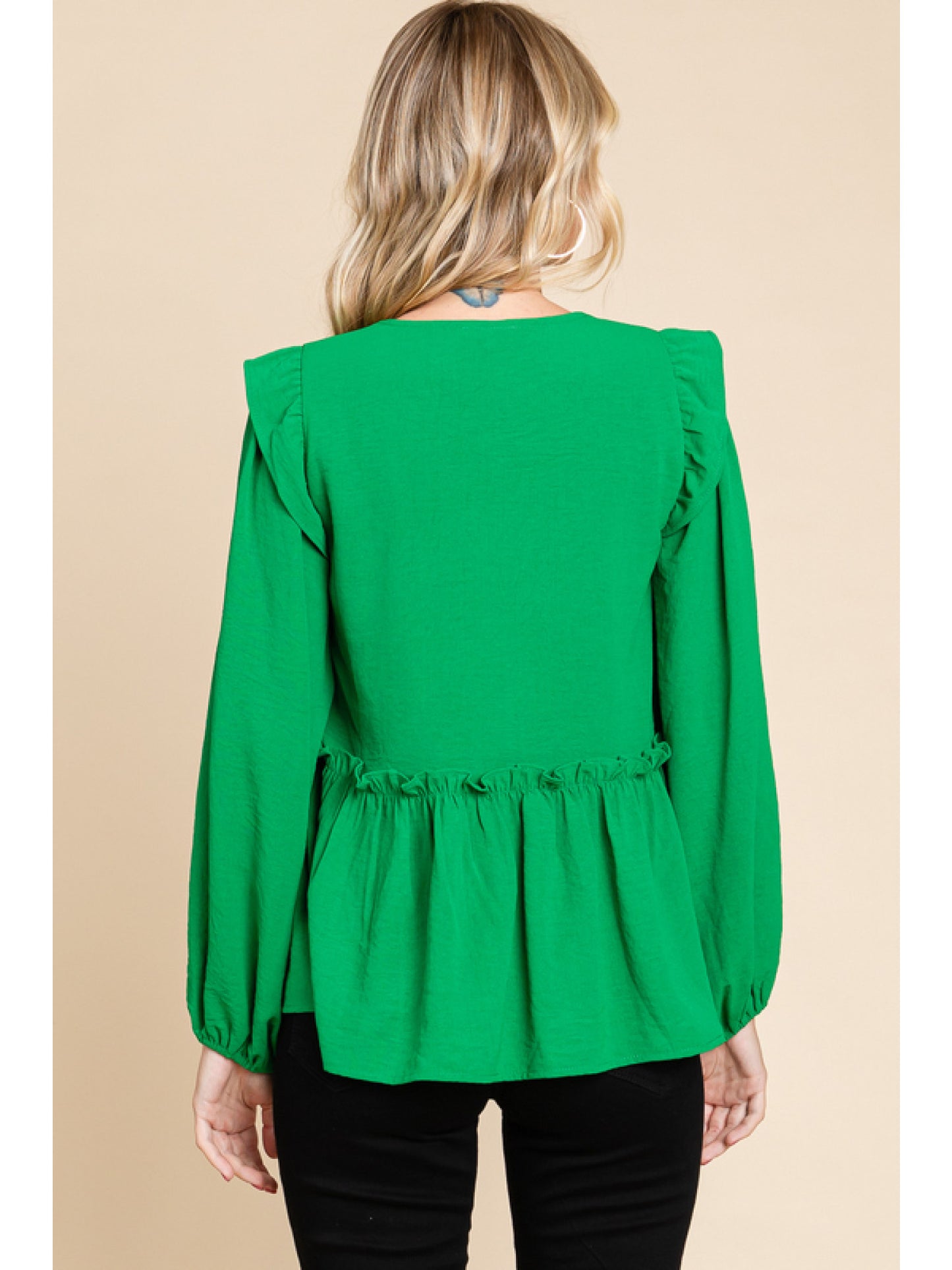 Everyday Kelly Green Baby Doll Top